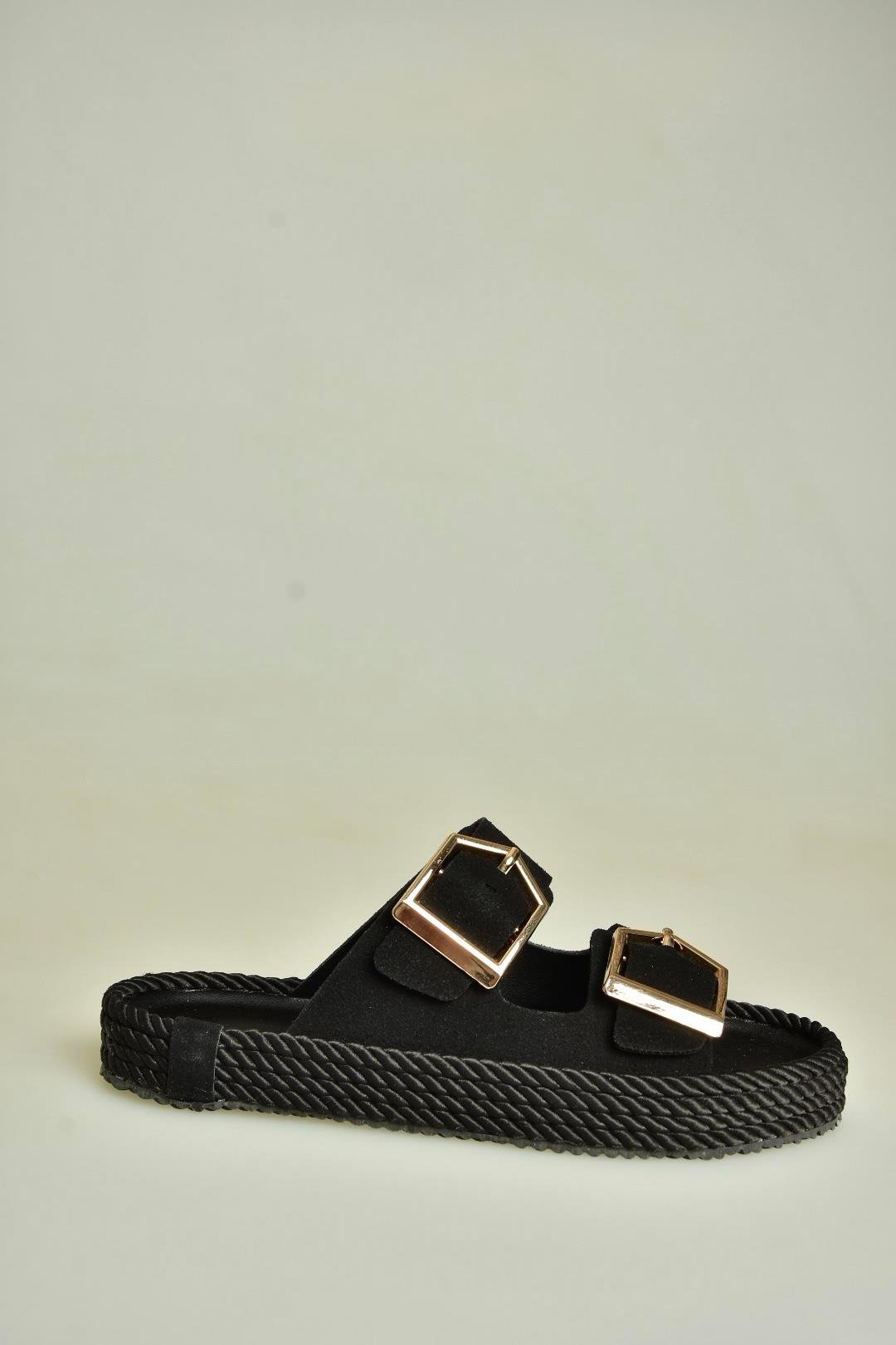 U596030202 Siyah Süet Kadın Terlik