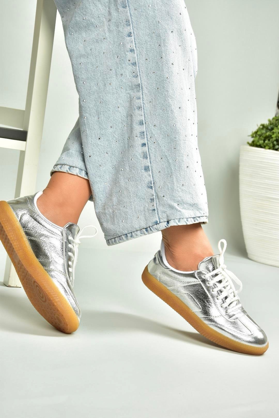 U652857309 Gümüş Spor Ayakkabı Sneakers