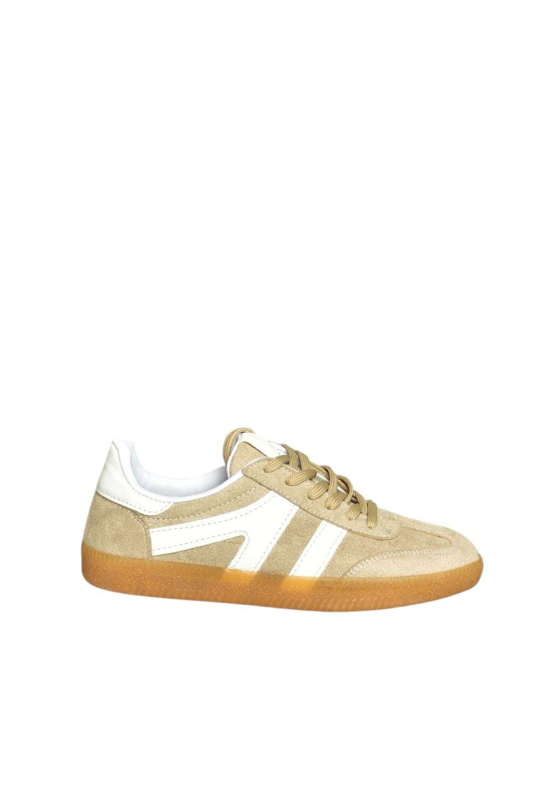 U652861402 Bej Süet Kadın Spor Ayakkabı Sneakers