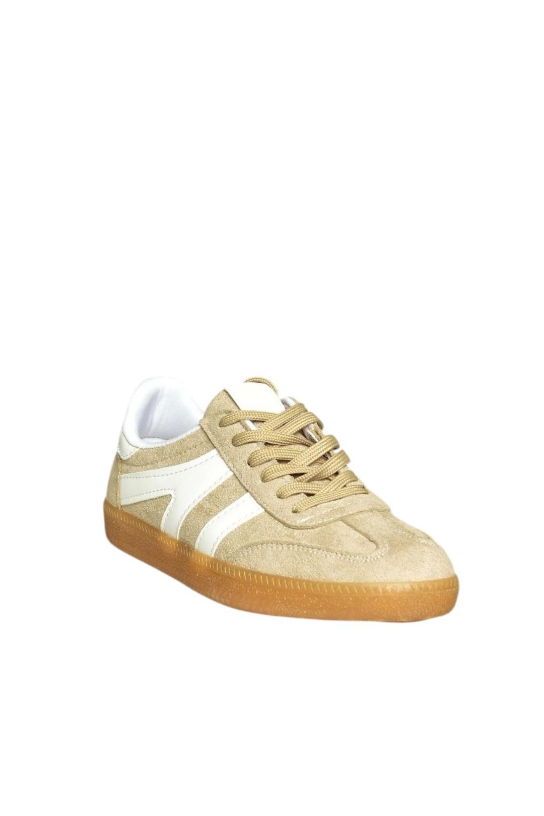 U652861402 Bej Süet Kadın Spor Ayakkabı Sneakers