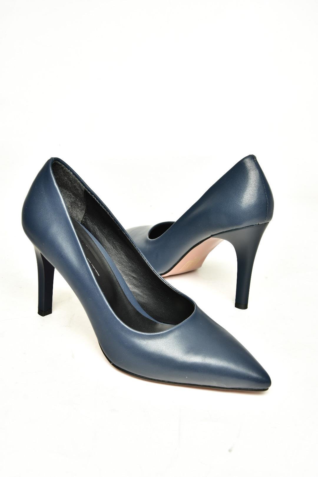 U676082009 Lacivert İnce Topuklu Kadın Stiletto Ayakkabı