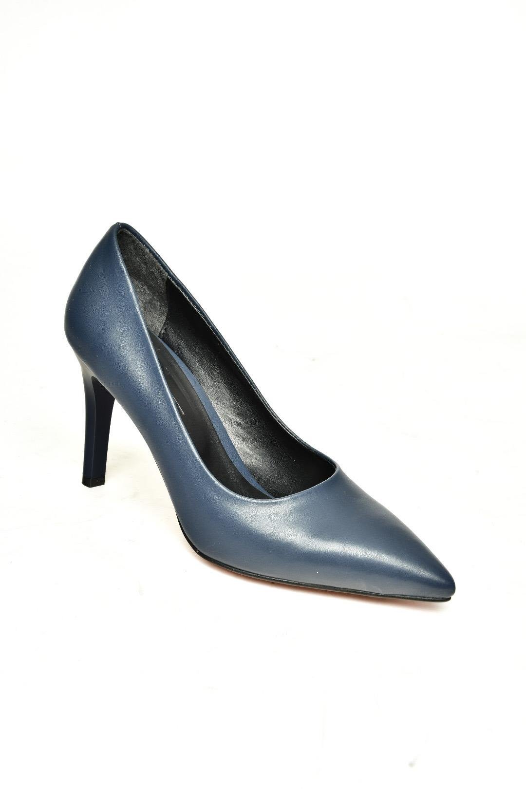 U676082009 Lacivert İnce Topuklu Kadın Stiletto Ayakkabı
