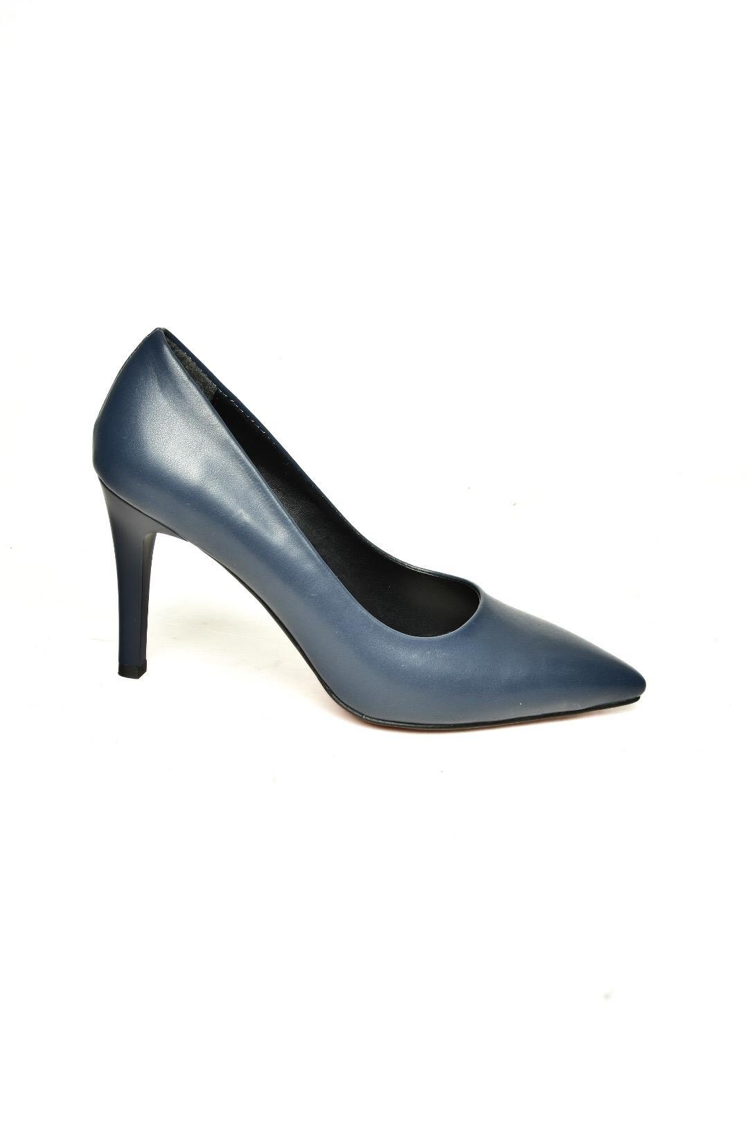 U676082009 Lacivert İnce Topuklu Kadın Stiletto Ayakkabı
