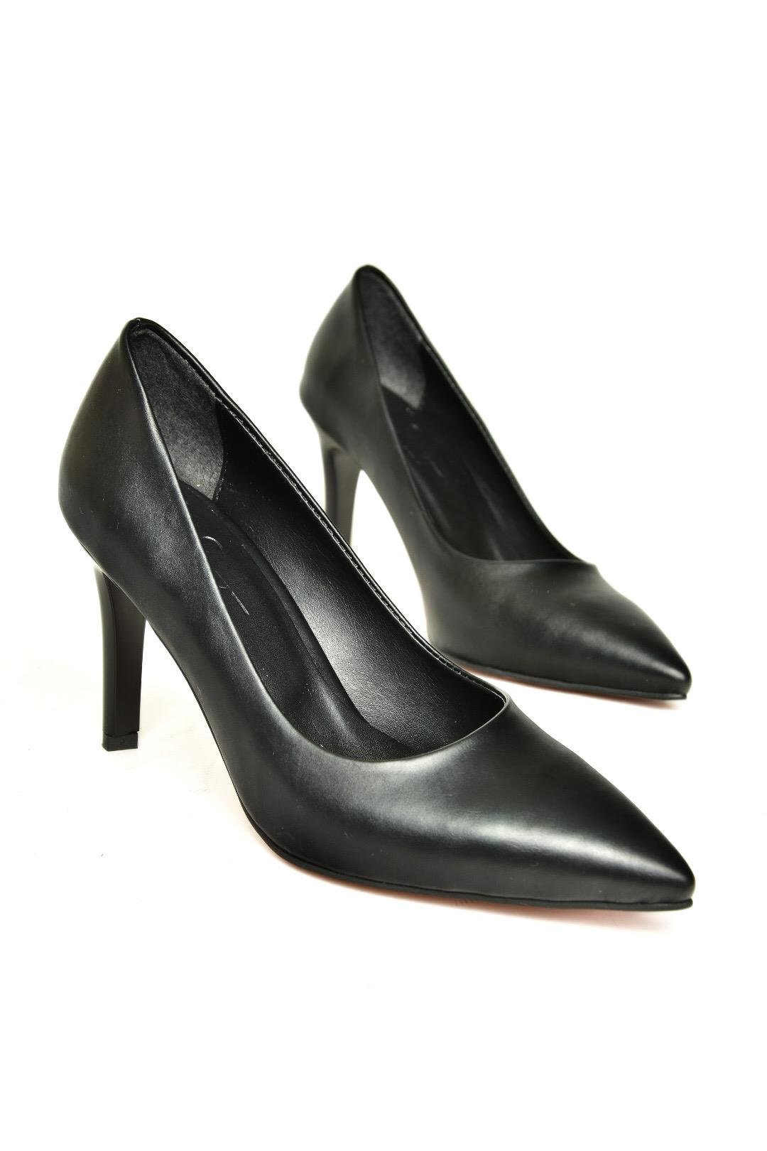 U676082009 Siyah İnce Topuklu Kadın Stiletto Ayakkabı