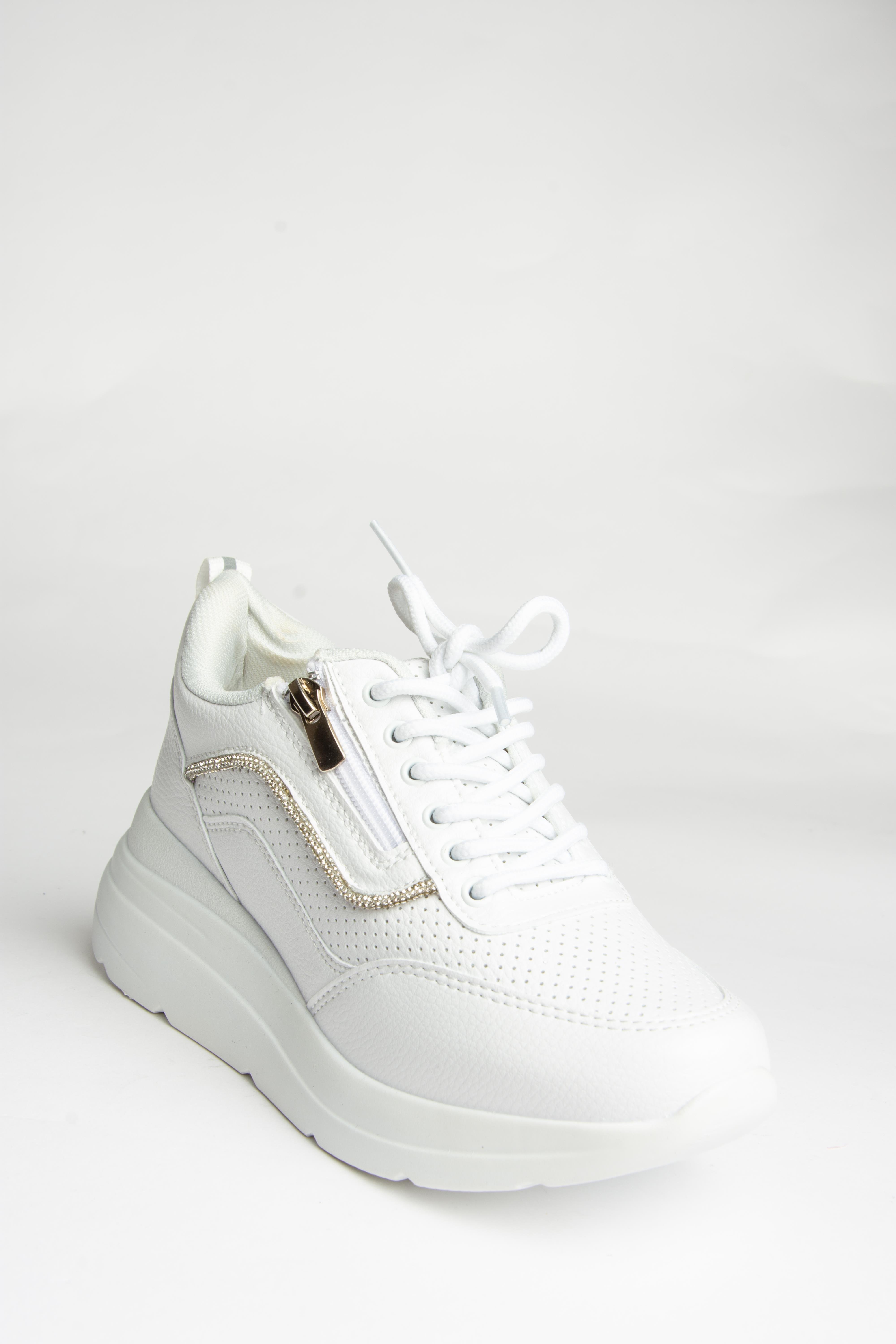 U702020709 Beyaz Kalın Tabanlı Spor Ayakkabı Sneakers
