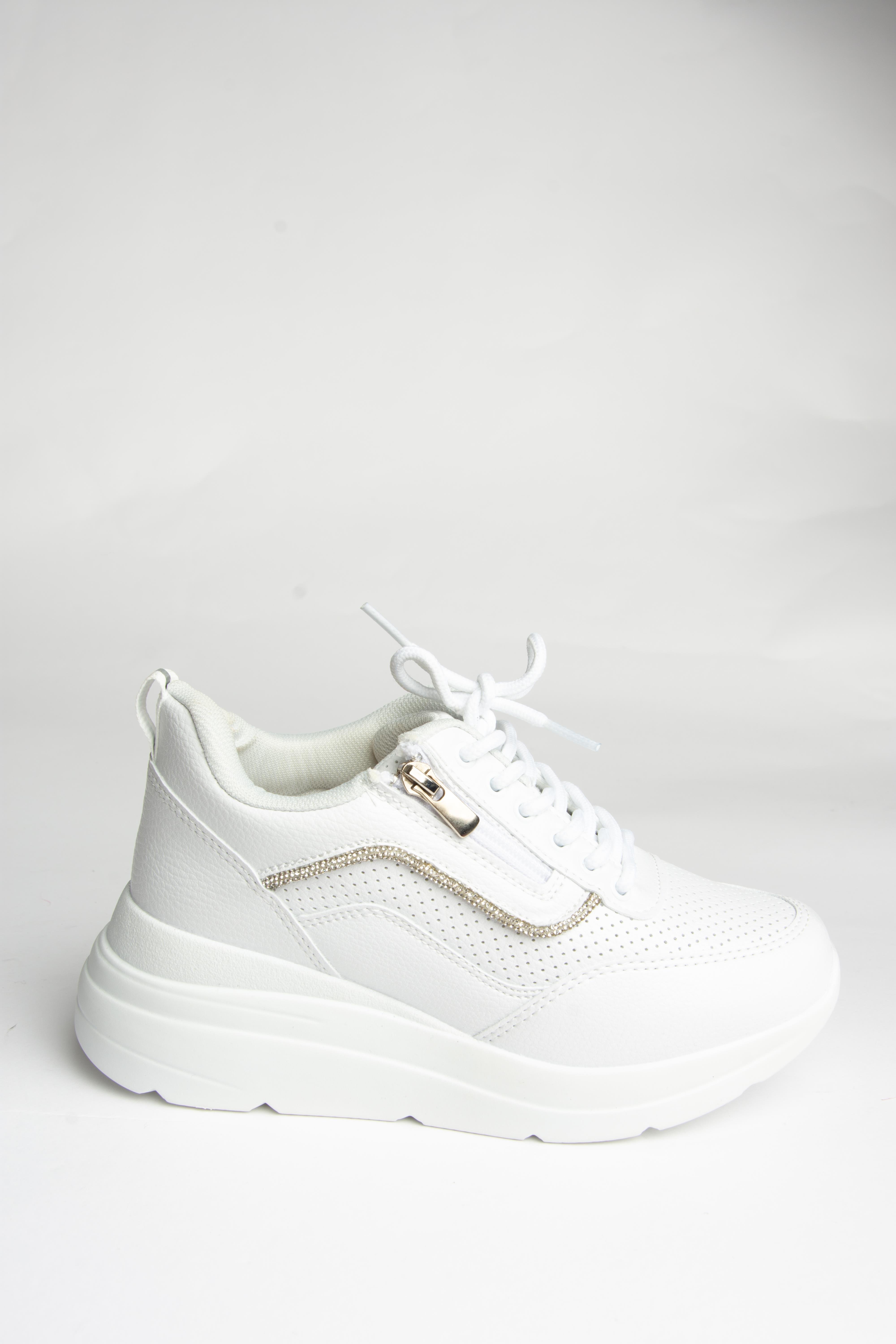 U702020709 Beyaz Kalın Tabanlı Spor Ayakkabı Sneakers