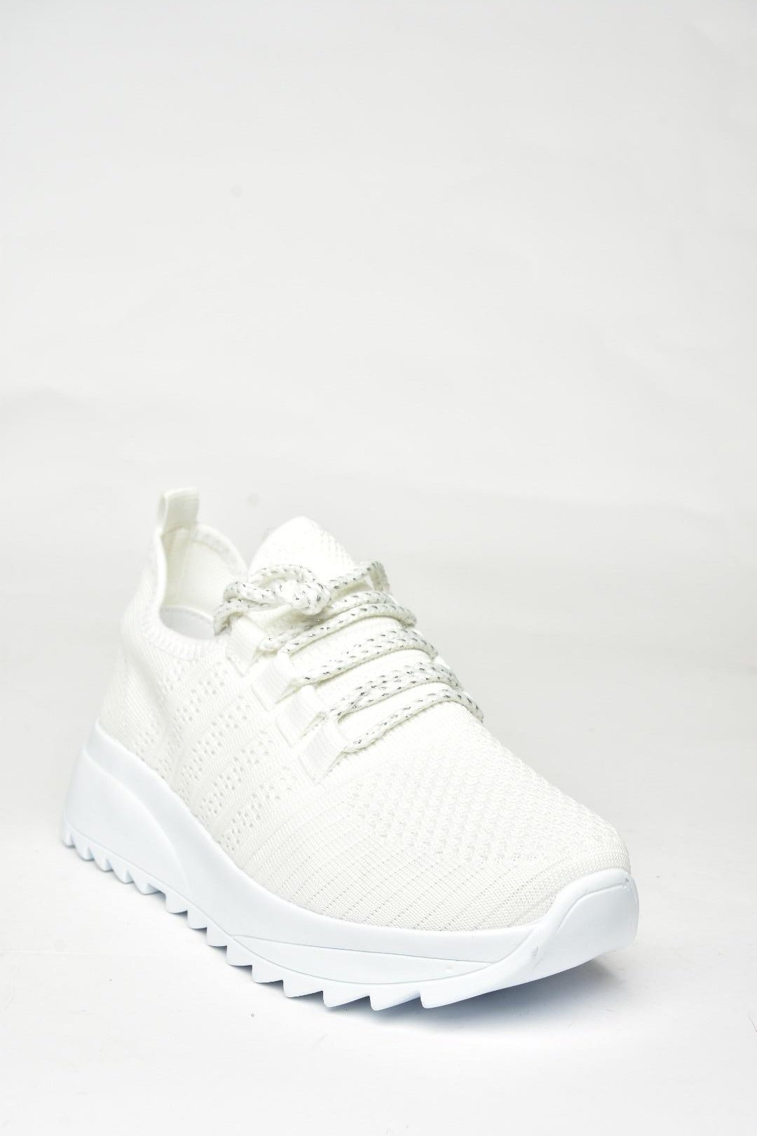 U702101204 Beyaz Kumaş Spor Ayakkabı Sneakers