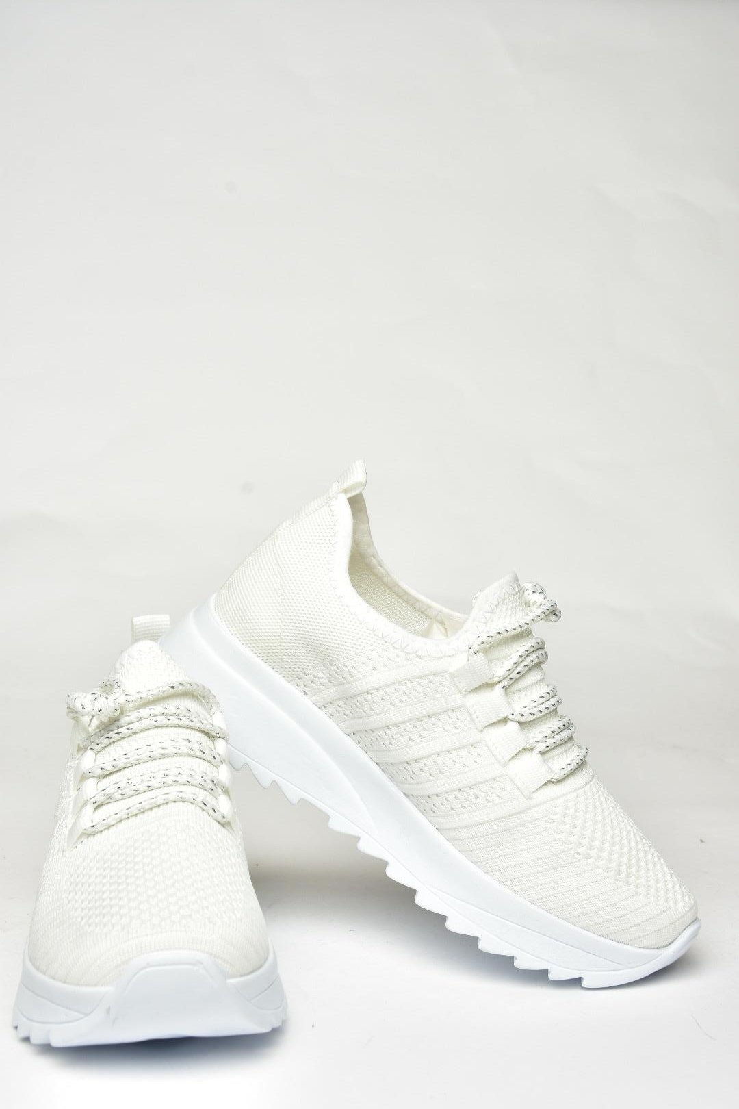 U702101204 Beyaz Kumaş Spor Ayakkabı Sneakers