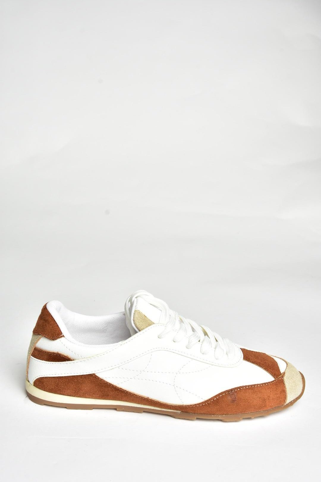 U973645209 Beyaz/Taba Spor Ayakkabı Sneakers