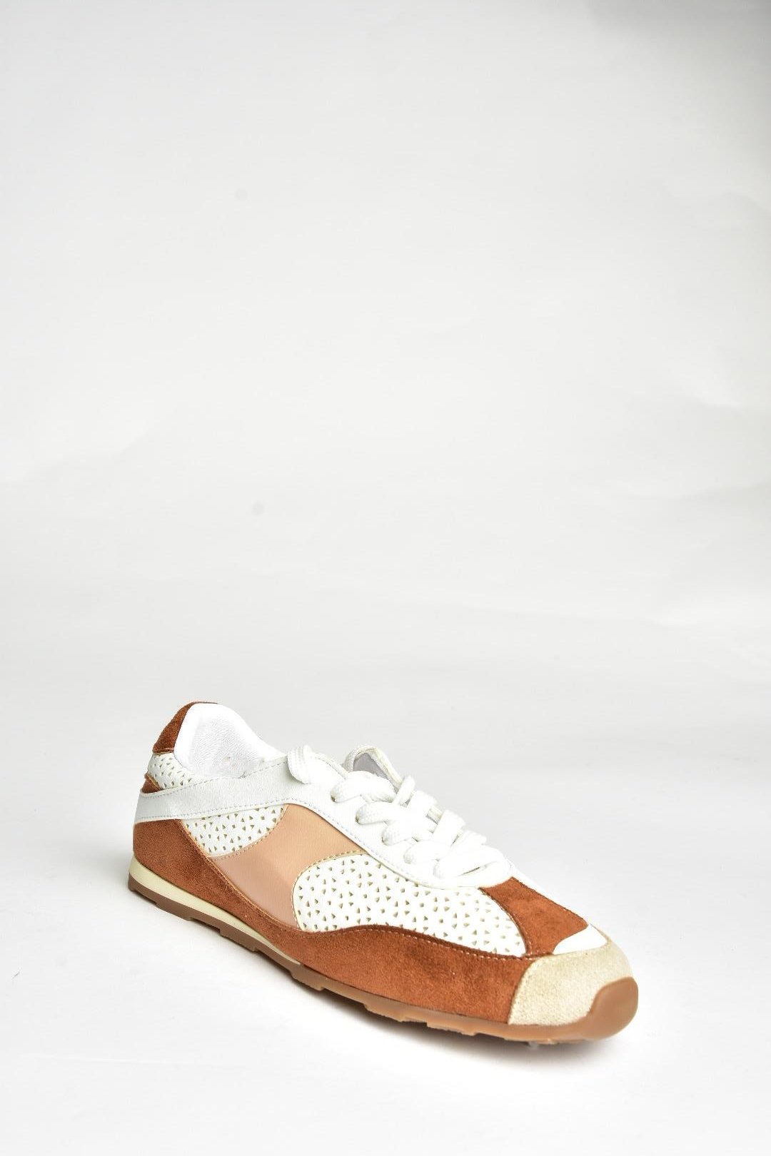 U973657309 Beyaz/Taba Spor Ayakkabı Sneakers