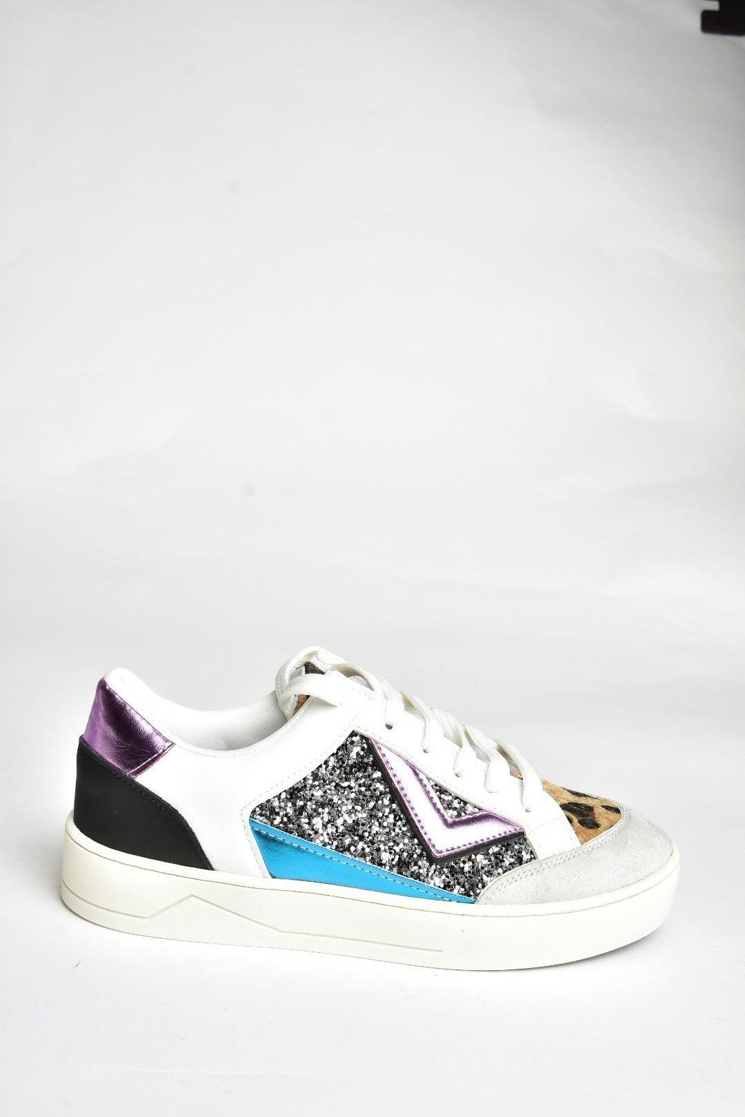 U973727209 Beyaz/Leopar Spor Ayakkabı Sneakers