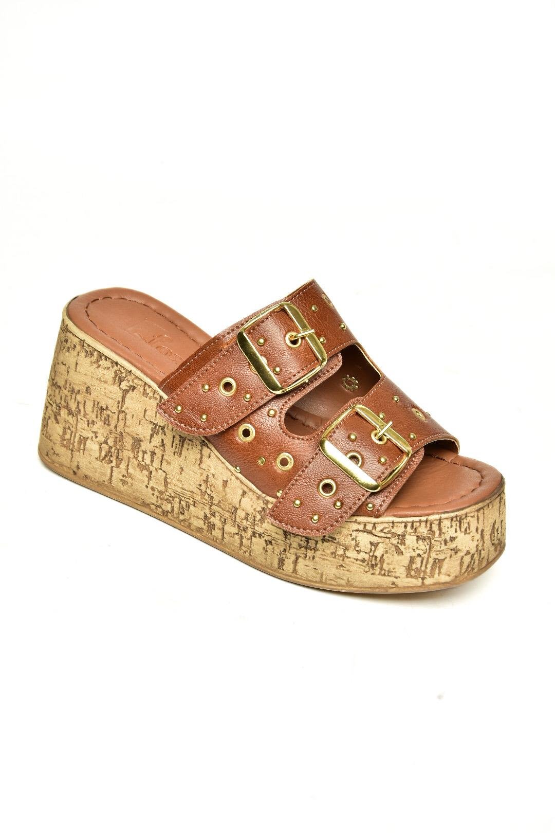 U996753509 Taba Dolgu Topuklu Kadın Ayakkabı