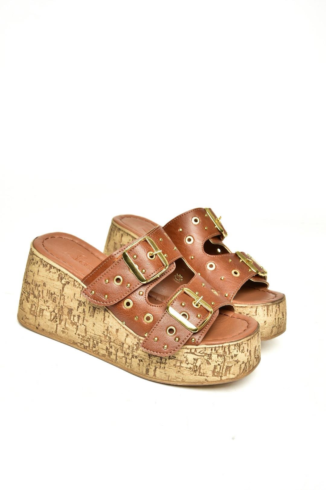 U996753509 Taba Dolgu Topuklu Kadın Ayakkabı