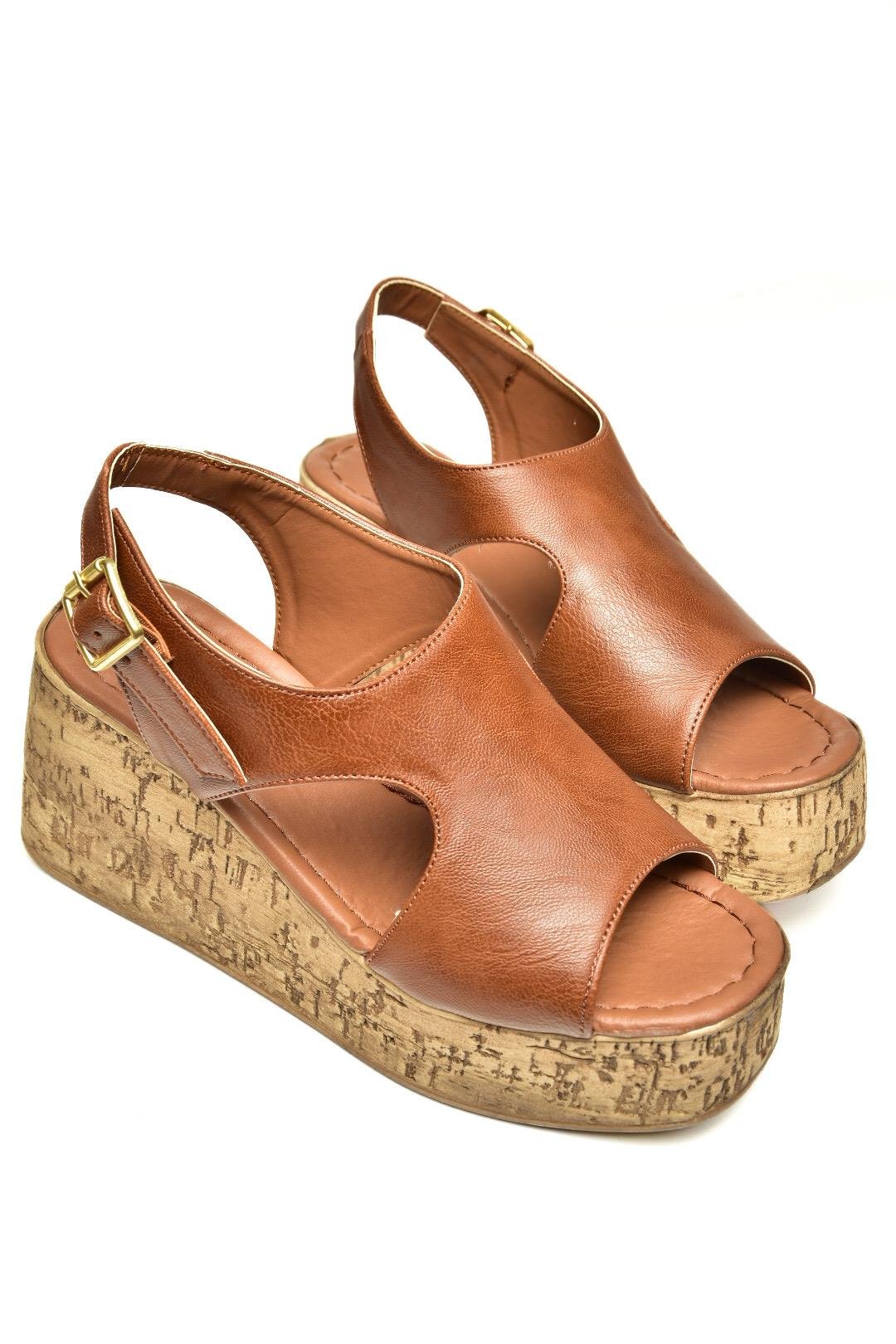 U996755009 Taba Dolgu Topuklu Kadın Ayakkabı