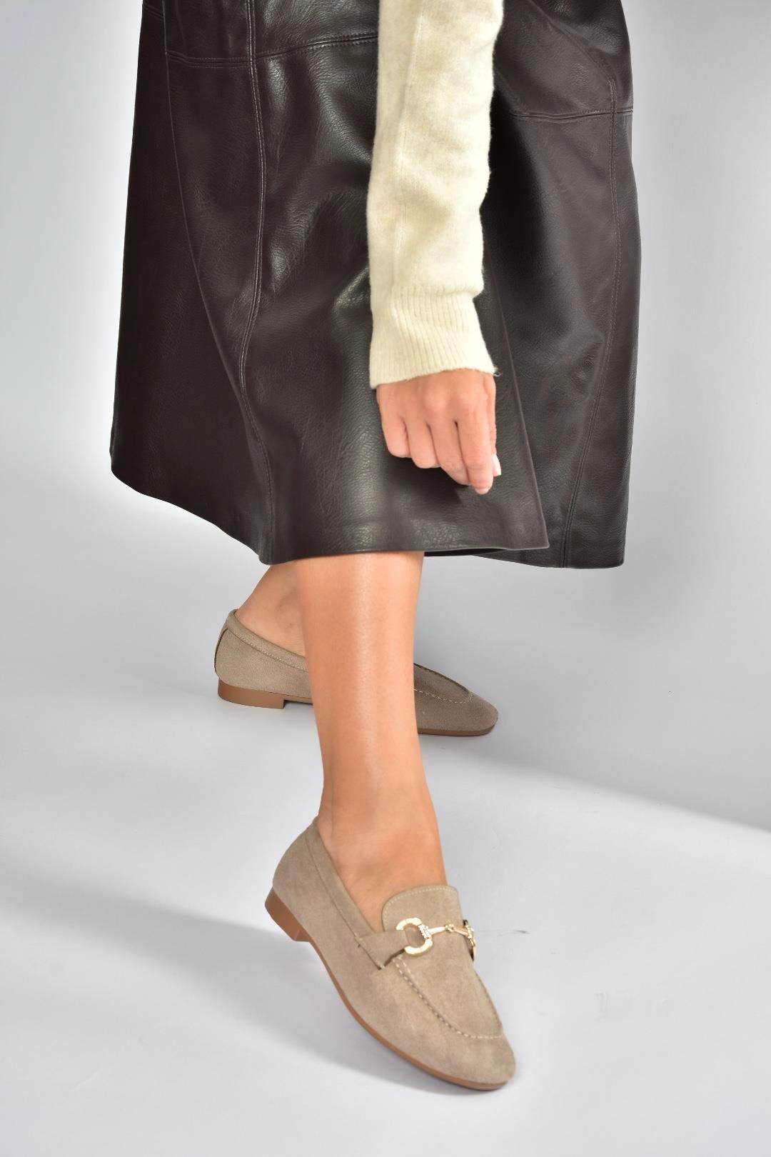 V250017002 Vizon Süet Günlük Kadın Ayakkabı