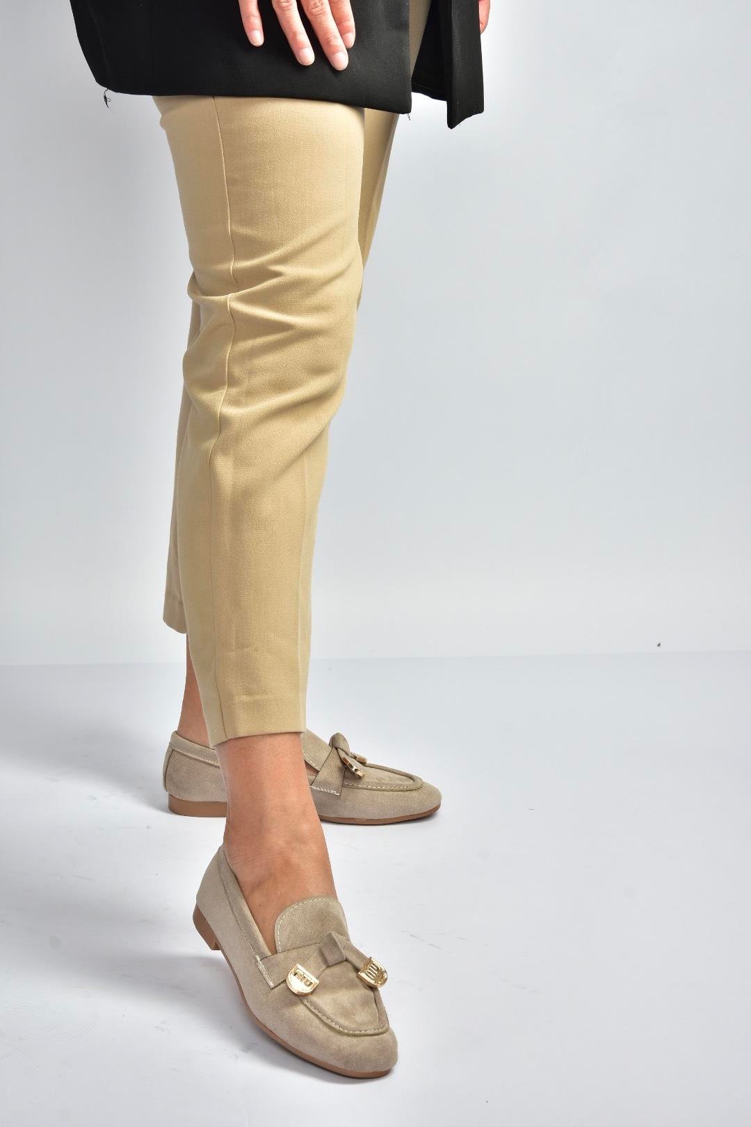 V250017402 Vizon Süet Günlük Kadın Ayakkabı