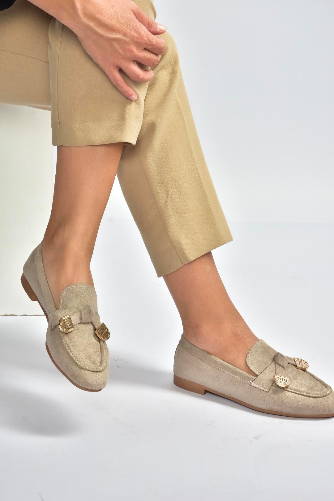 V250017402 Vizon Süet Günlük Kadın Ayakkabı