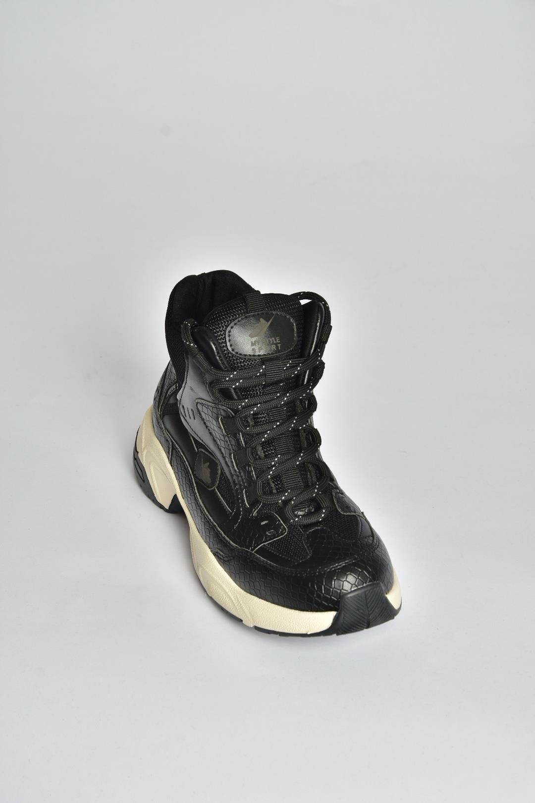 V312415009 Siyah Bilekli Spor Ayakkabı Sneakers