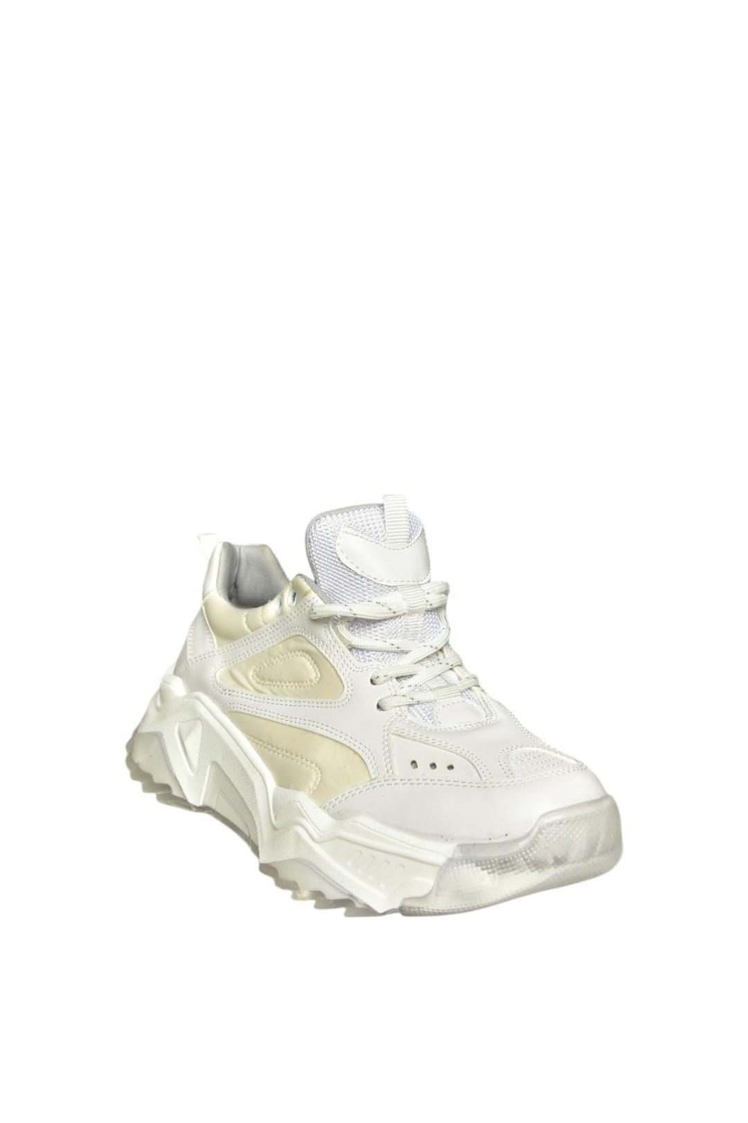 V312611809 Beyaz Kalın Tabanlı Spor Ayakkabı Sneakers