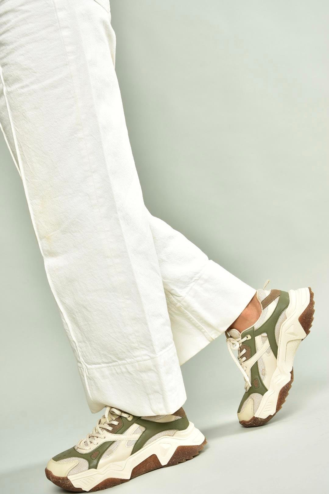 V312613509 Haki/Bej Spor Ayakkabı Sneakers