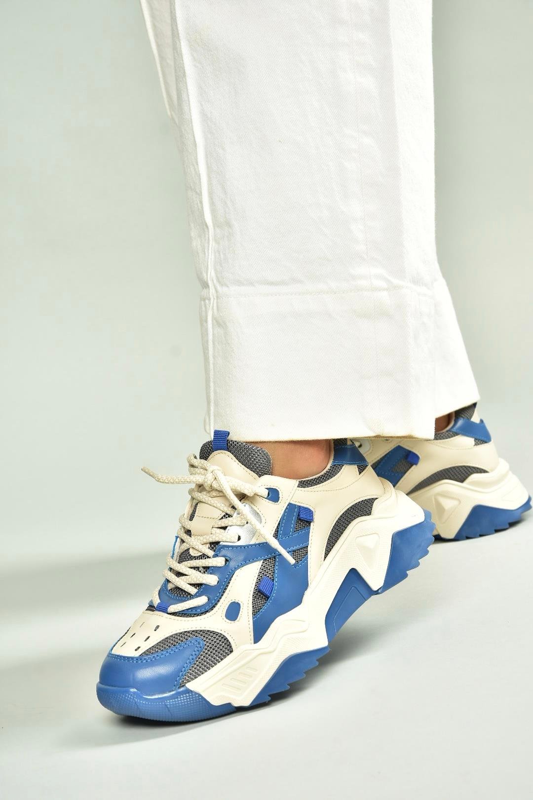 V312613509 Mavi/Bej Spor Ayakkabı Sneakers