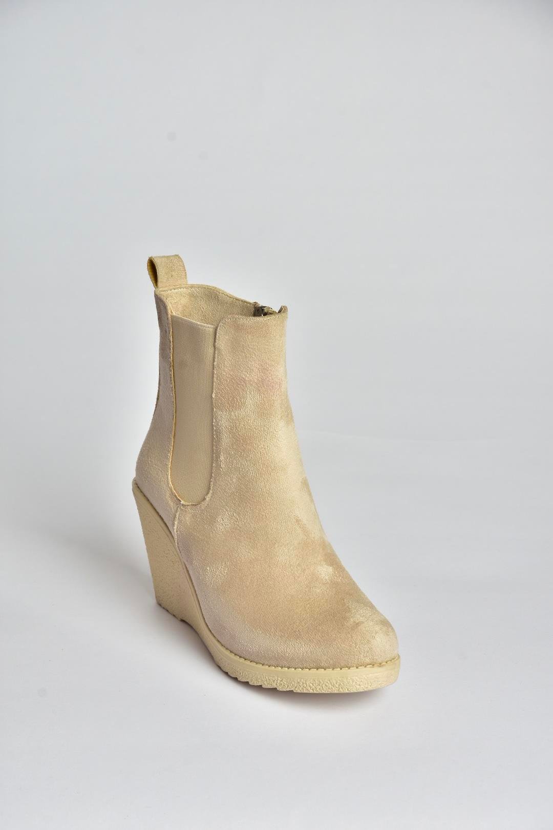 V361197002 Ten Süet Dolgu Topuklu Kadın Bot