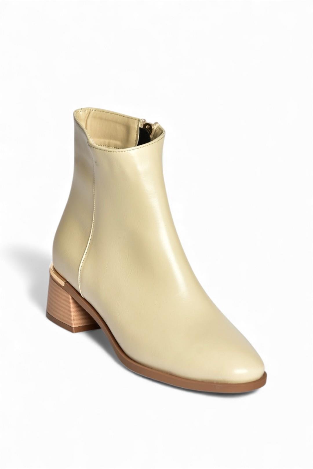 V518971109 Bej Alçak Tabanlı Kadın Bot
