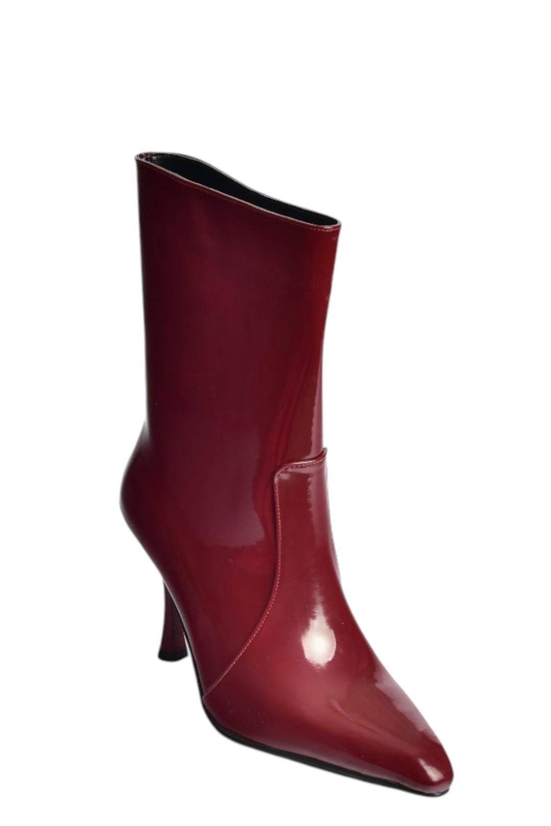 V752550208 Bordo Rugan İnce Topuklu Kadın Bot