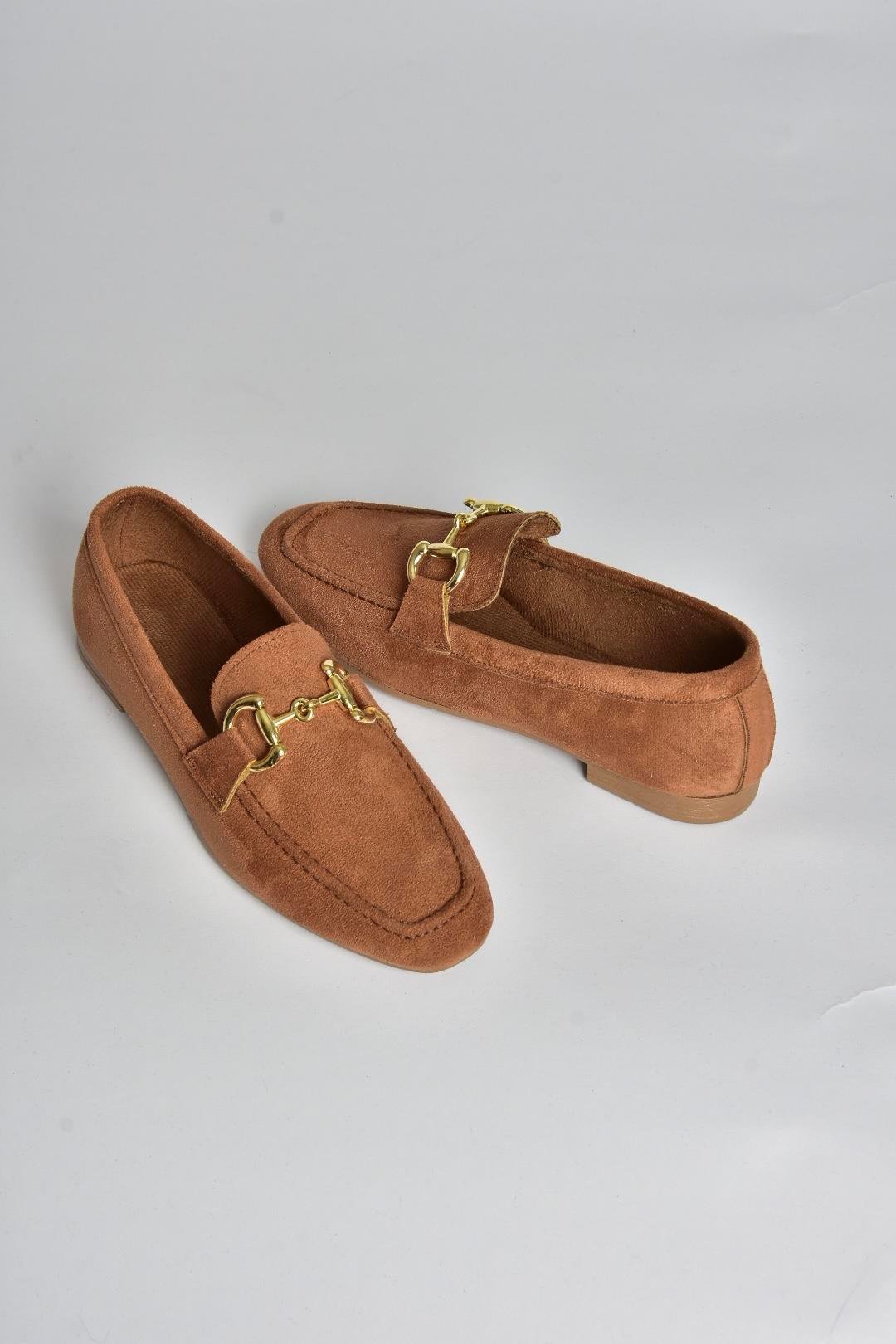 V780161202 Taba Süet Günlük Kadın Ayakkabı