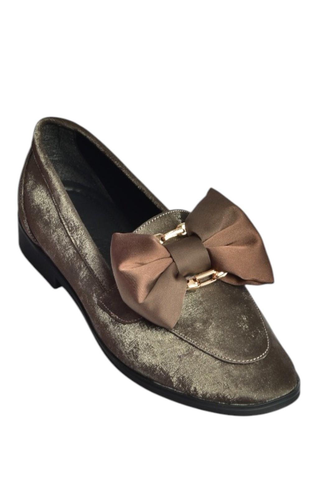 V820002901 Füme Nubuk Kurdele Detaylı Kadın Ayakkabı