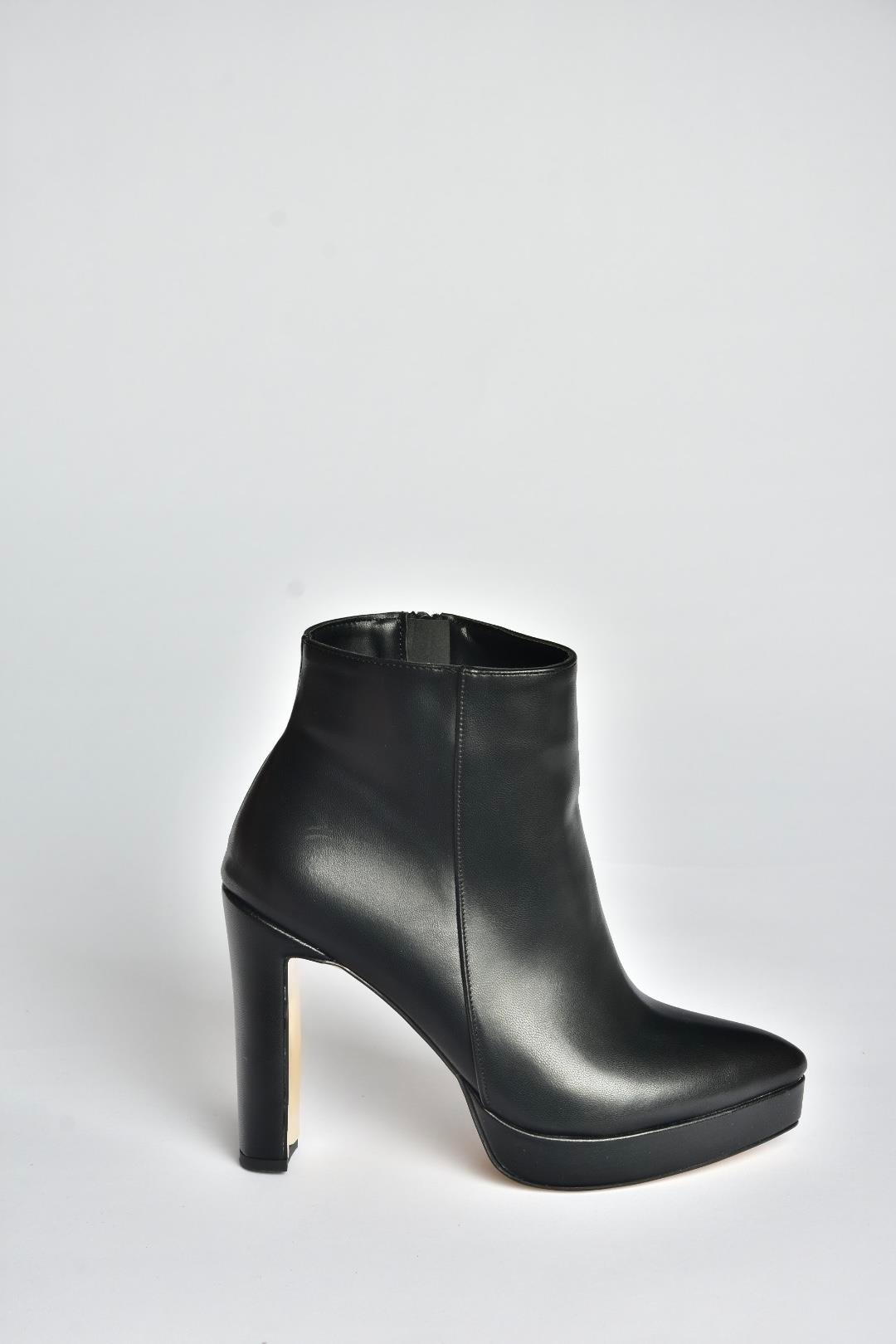 V820660109 Siyah Kalın Platform Topuklu Kadın Bot