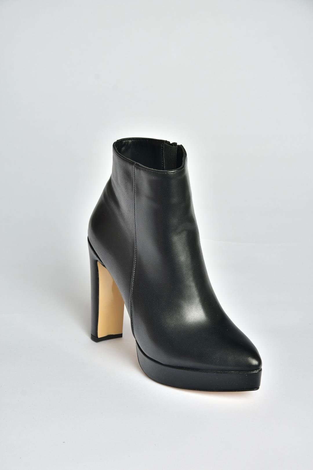 V820660109 Siyah Kalın Platform Topuklu Kadın Bot