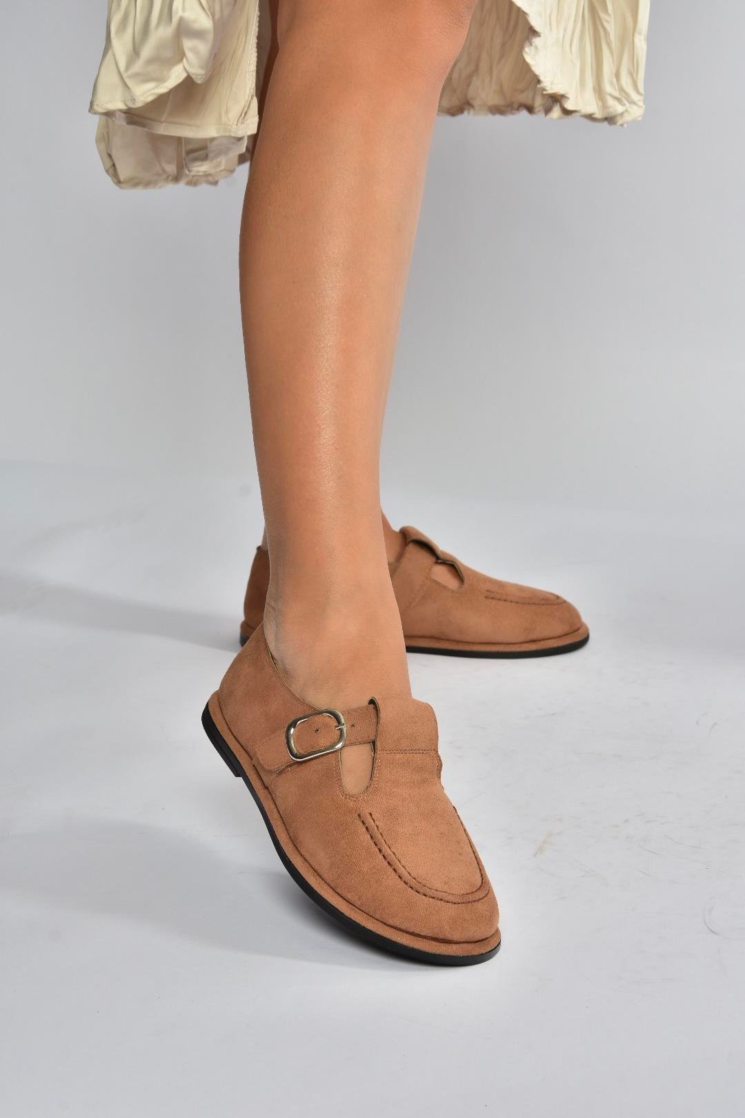 V846871002 Taba Süet Günlük Kadın Ayakkabı