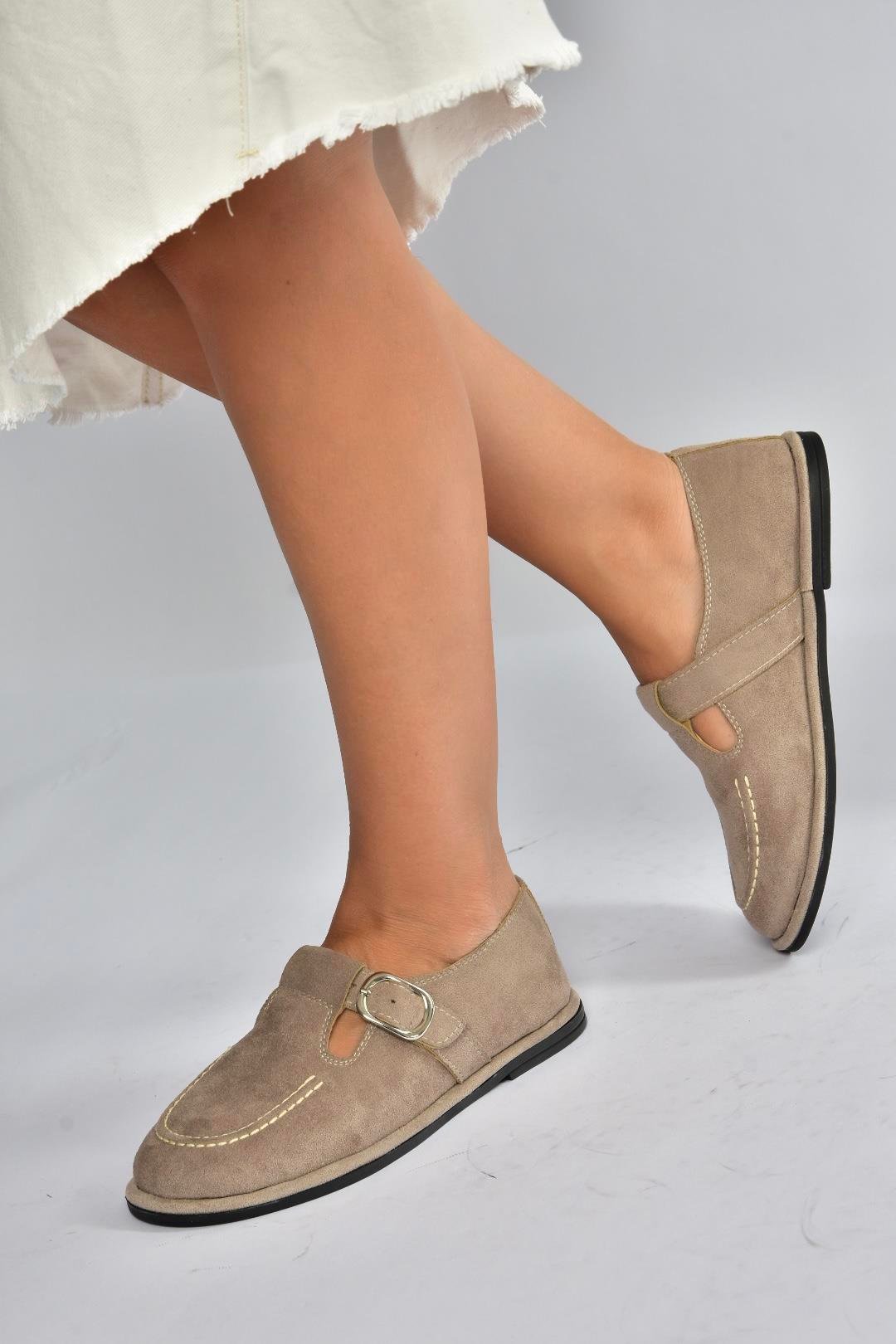 V846871002 Vizon Süet Günlük Kadın Ayakkabı