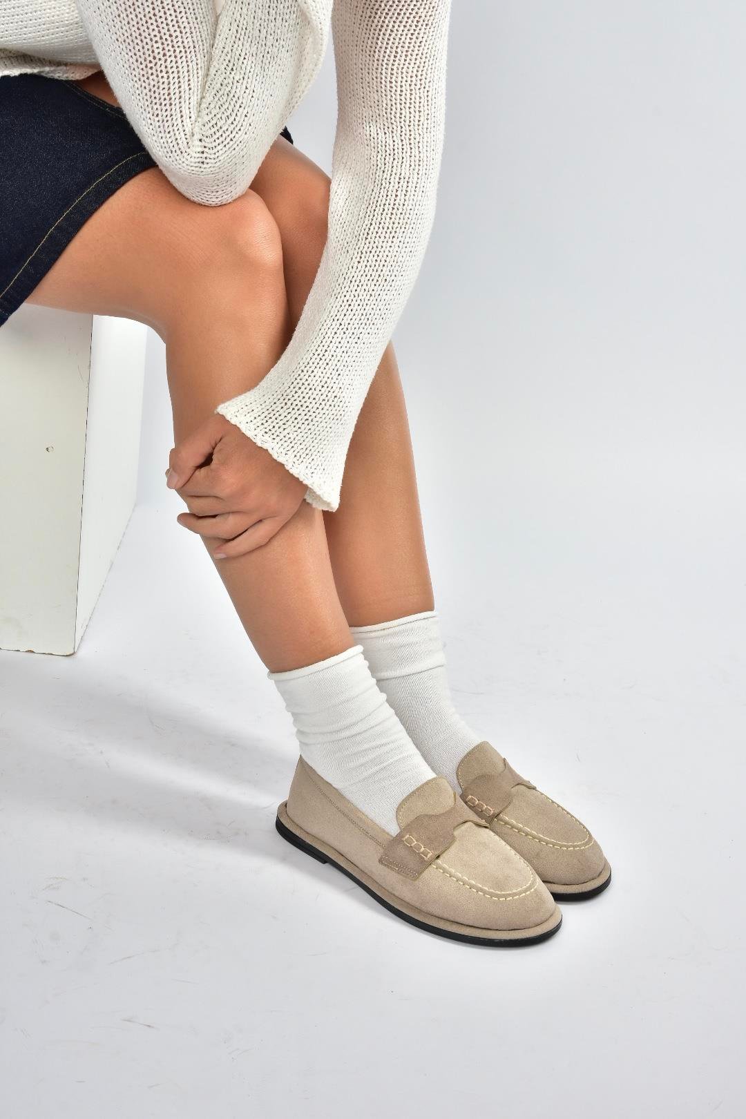 V846872102 Vizon Süet Günlük Kadın Ayakkabı