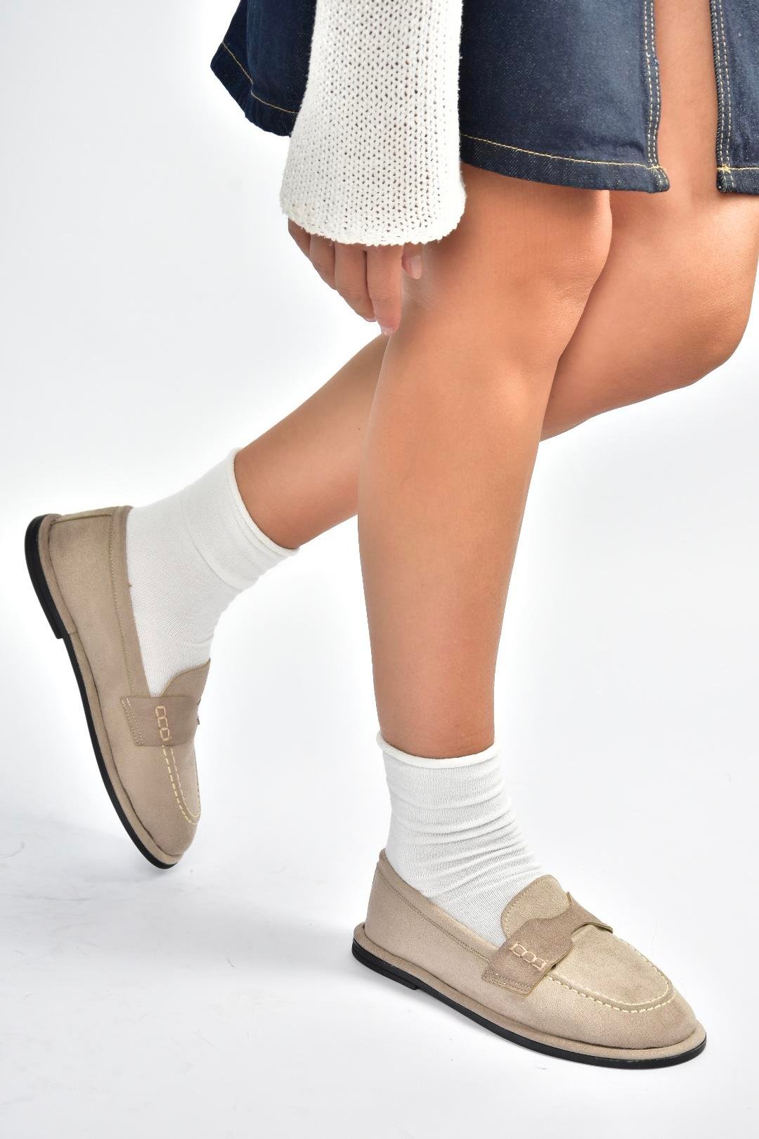 V846872102 Vizon Süet Günlük Kadın Ayakkabı