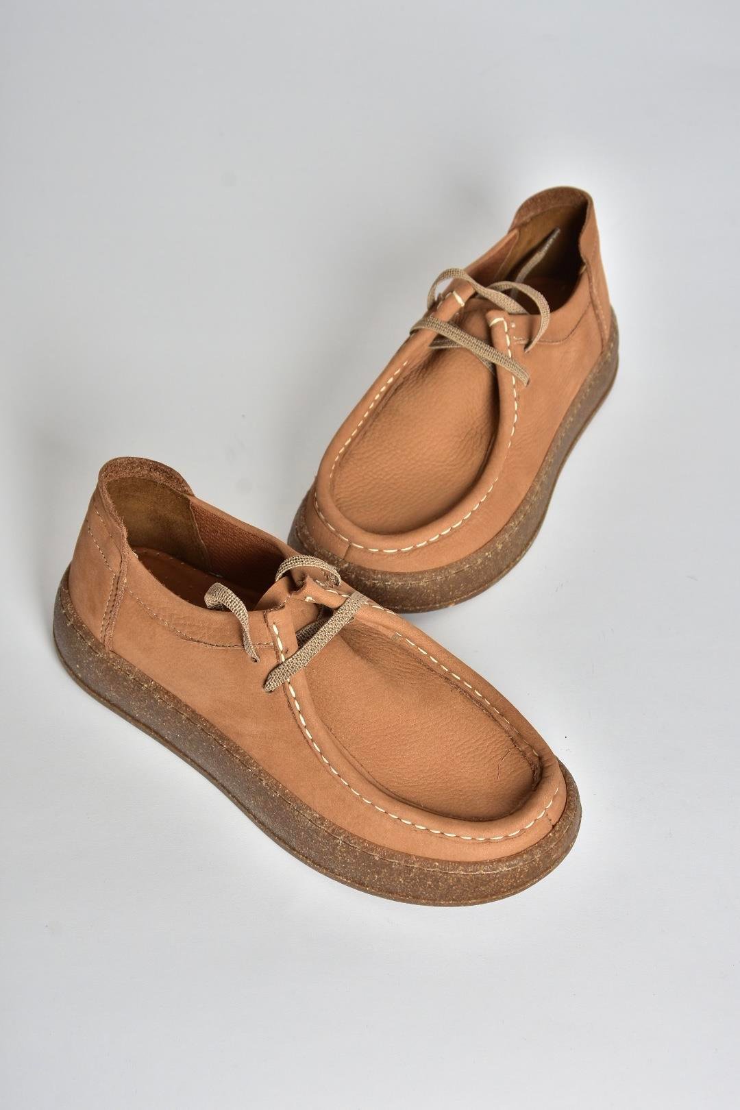 V999646401 Taba Hakiki Deri Nubuk Kadın Ayakkabı