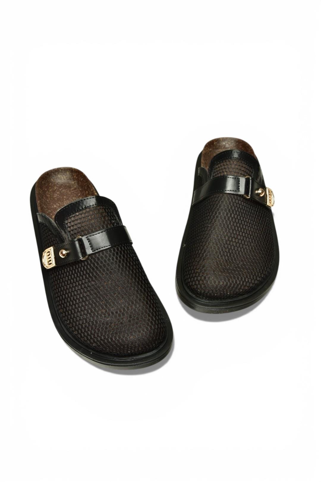 Y250505015 Siyah File Önü Kapalı Kadın Terlik