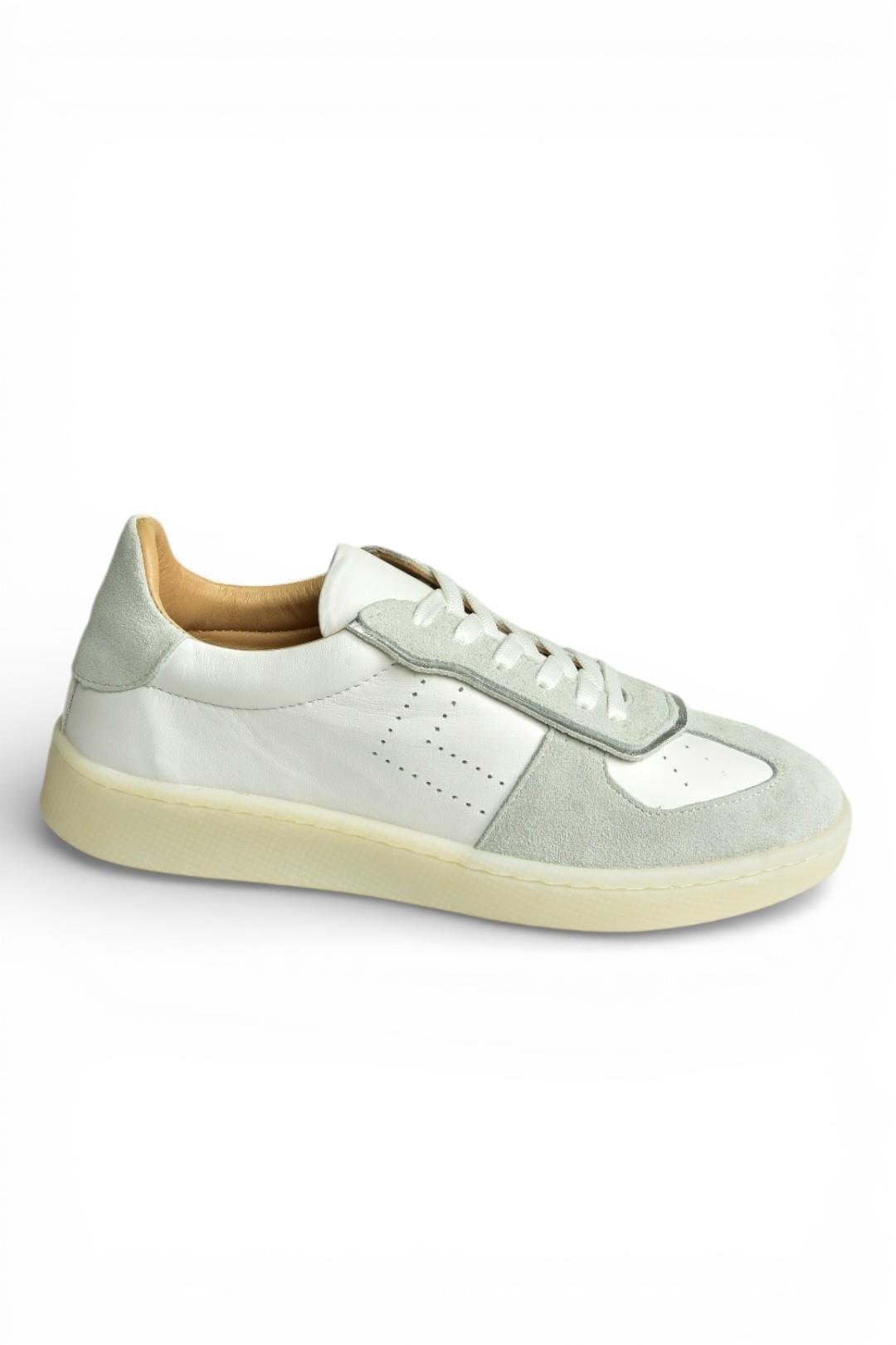 Y555201403 Beyaz Hakiki Deri Kadın Spor Ayakkabı Sneakers