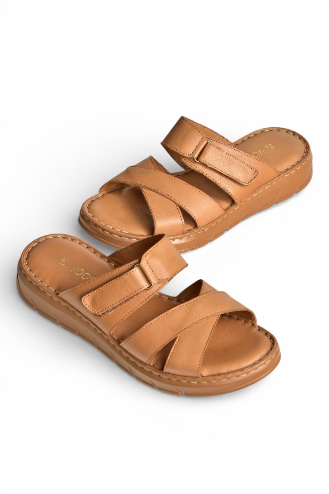 Y555532503 Taba Hakiki Deri Kadın Terlik