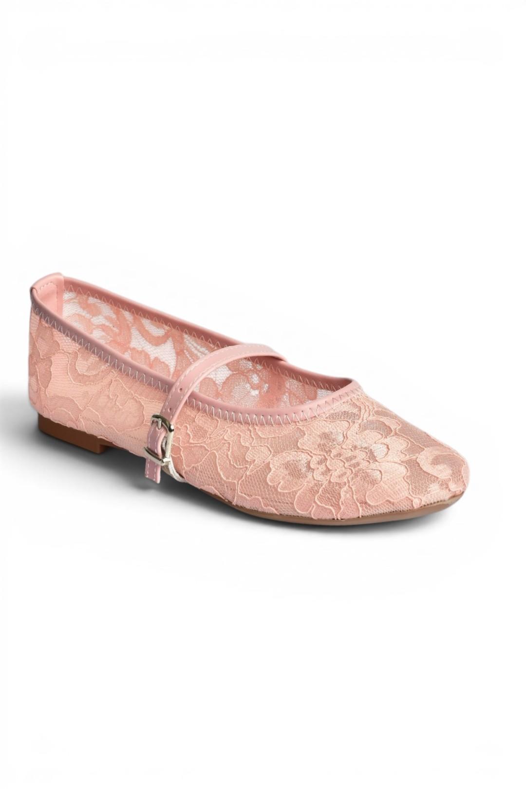 Y726864006 Pembe Dantelli Kadın Babet
