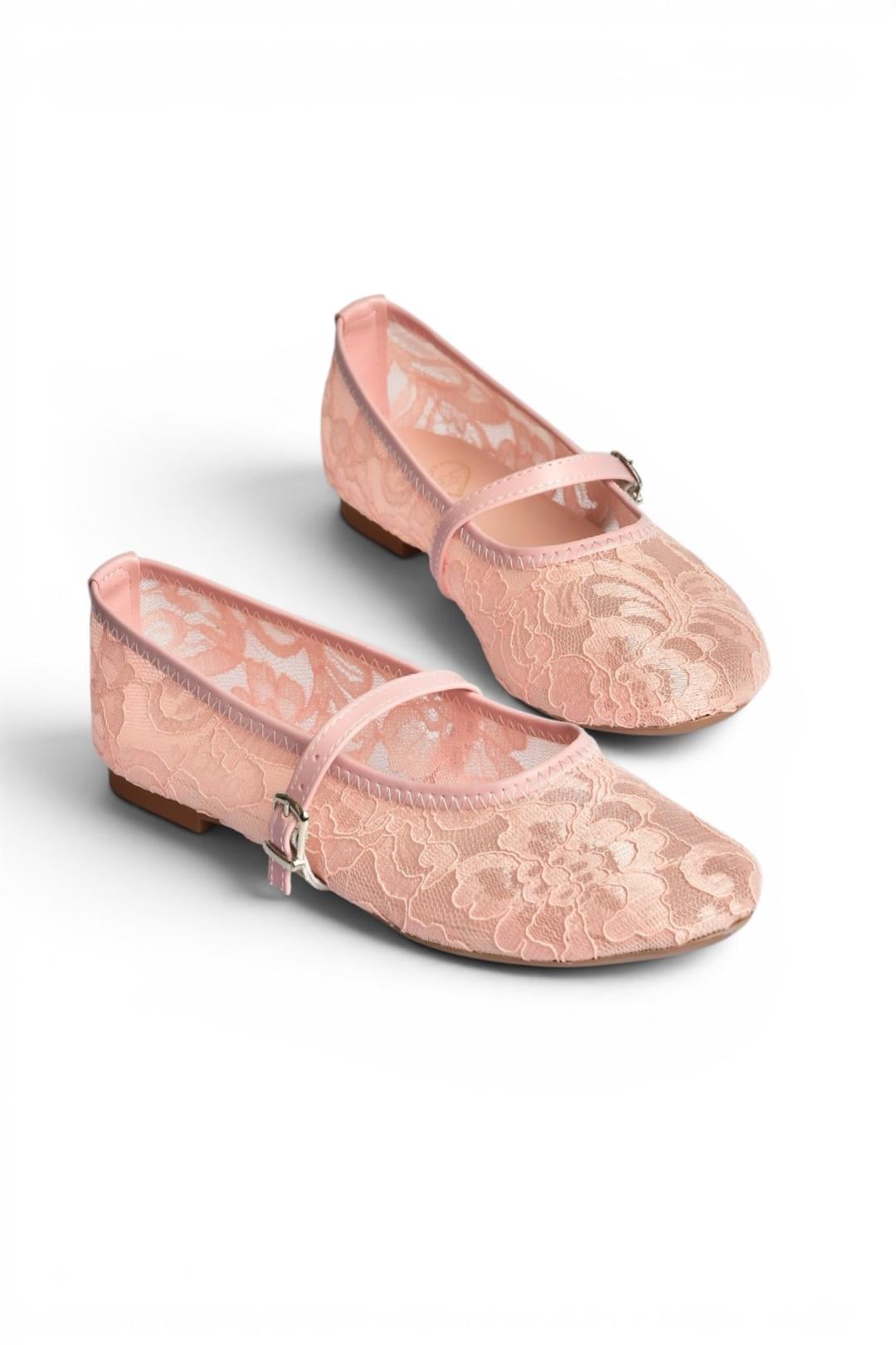 Y726864006 Pembe Dantelli Kadın Babet
