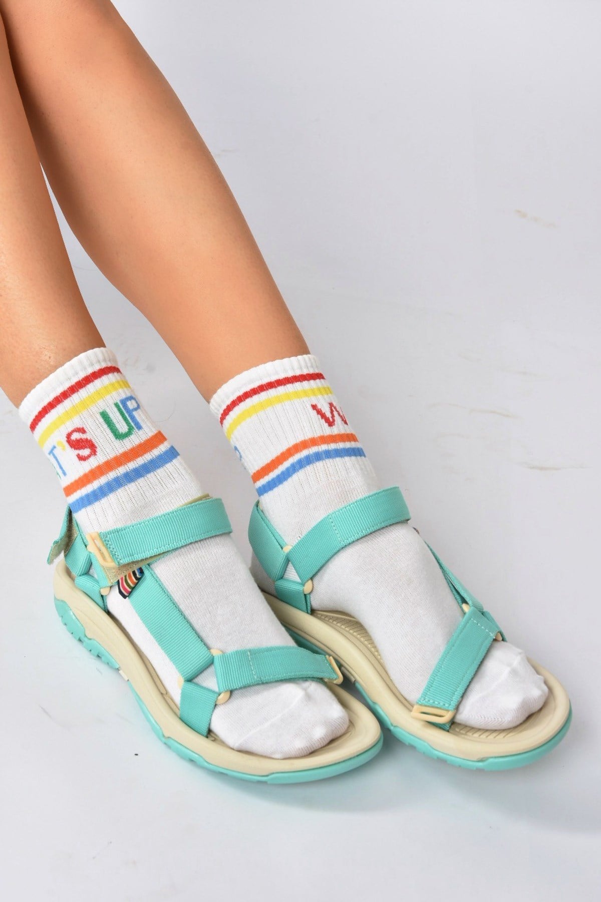 Yeşil Kumaş Kadın Cırtlı Trekking Sandalet K838862504