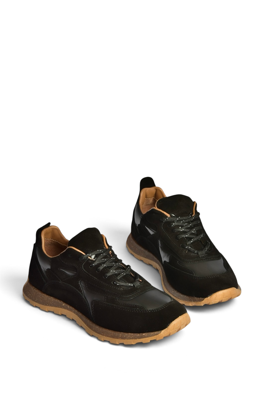 Z312507561 Siyah Hakiki Deri Süet Kadın Spor Ayakkabı Sneakers