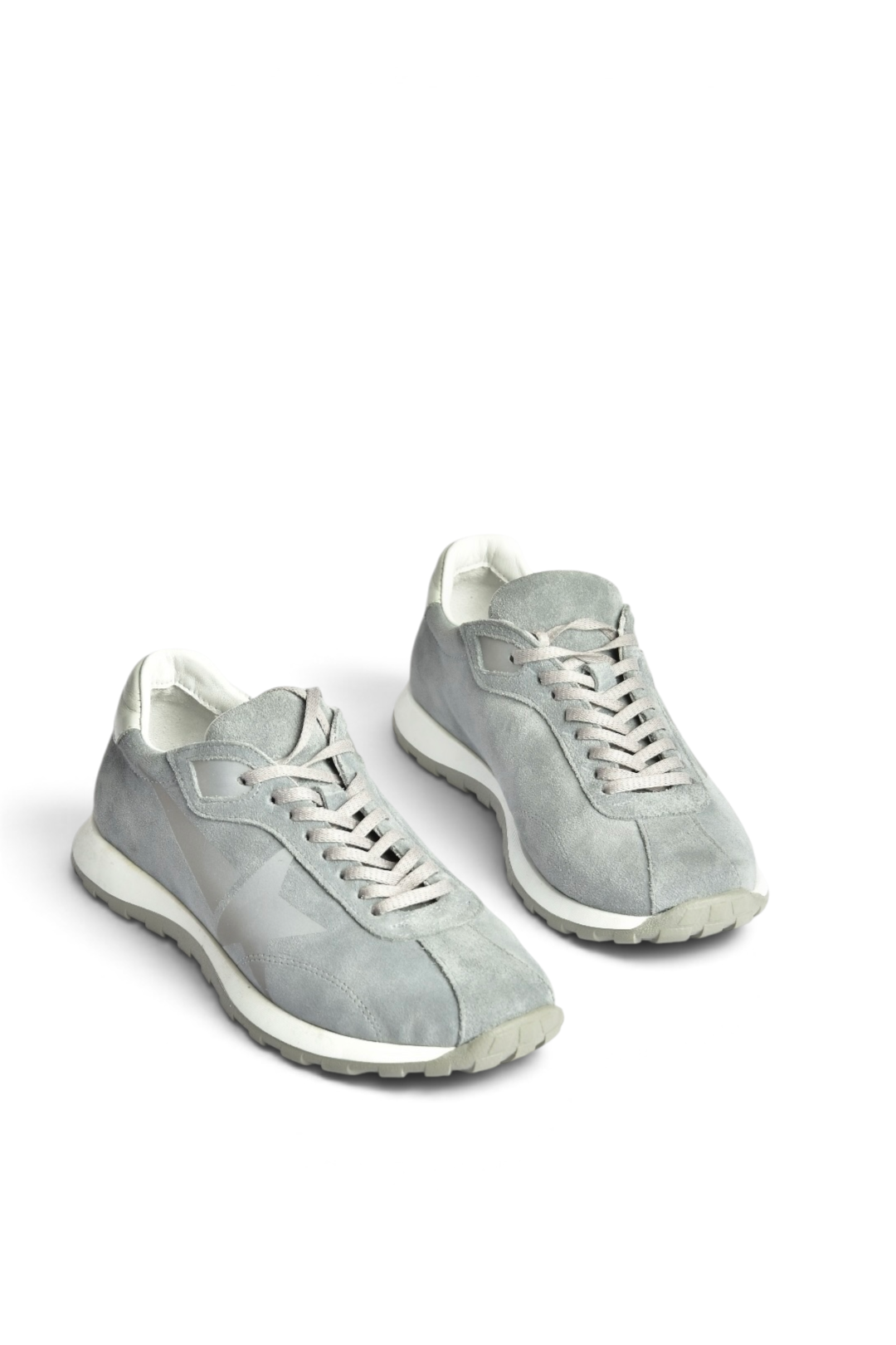 Z312516661 Gri Hakiki Deri Süet Kadın Spor Ayakkabı Sneakers