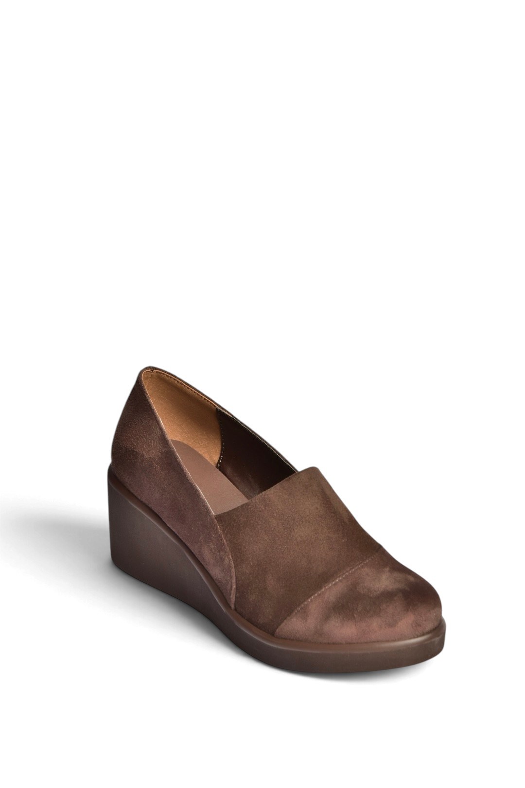Z602081502 Kahverengi Süet Dolgu Tabanlı Günlük Kadın Ayakkabı
