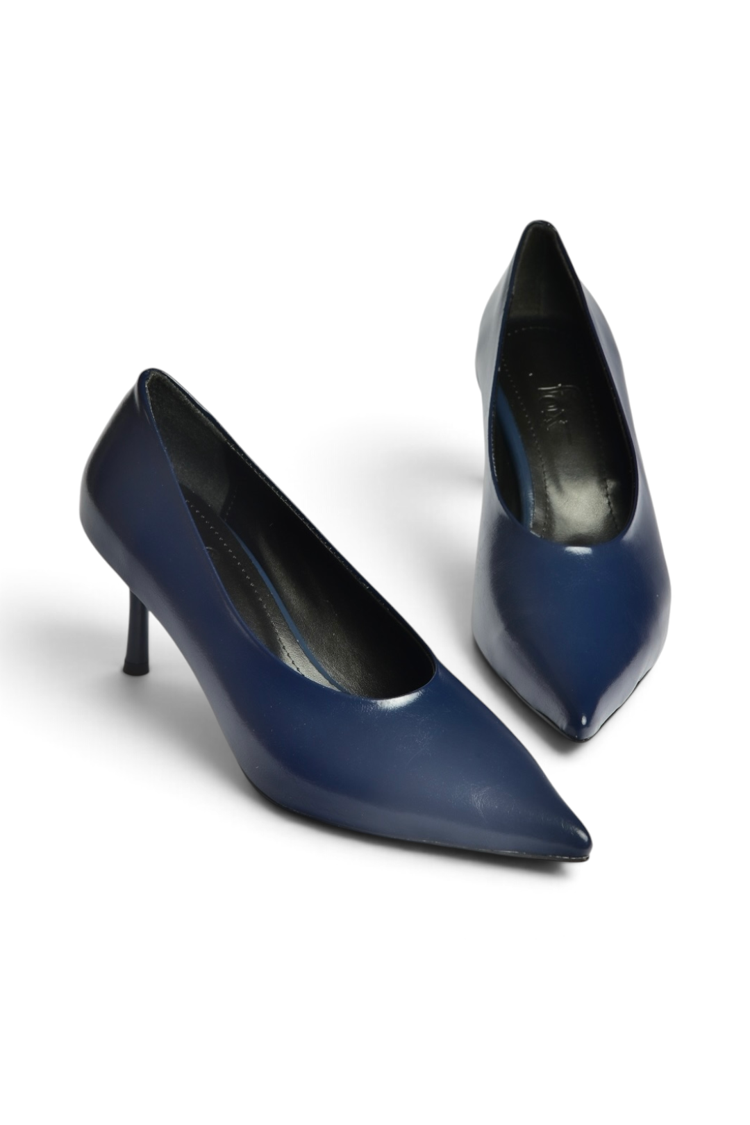 Z676026060 Lacivert Rustik İnce Topuklu Kadın Stiletto Ayakkabı