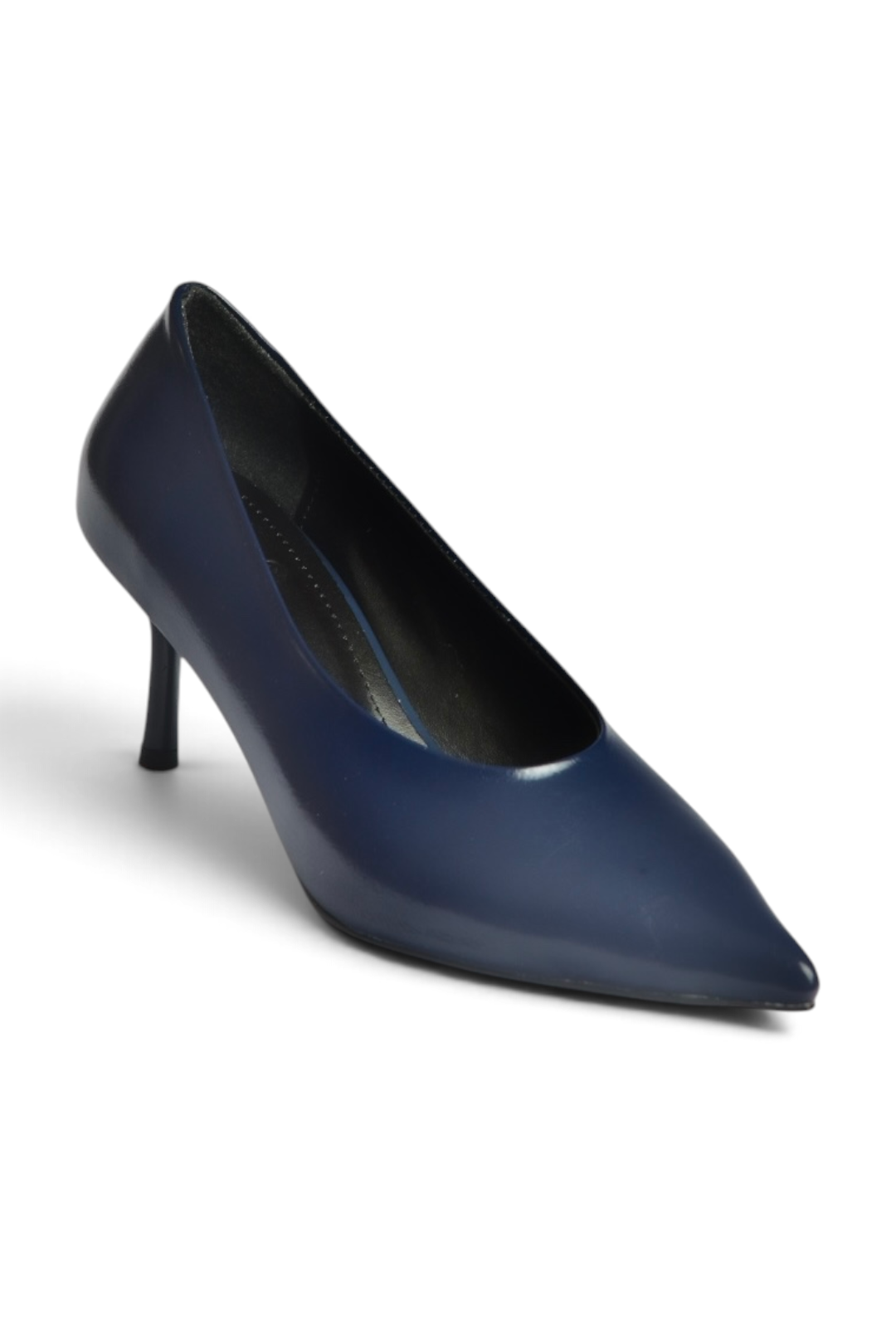 Z676026060 Lacivert Rustik İnce Topuklu Kadın Stiletto Ayakkabı