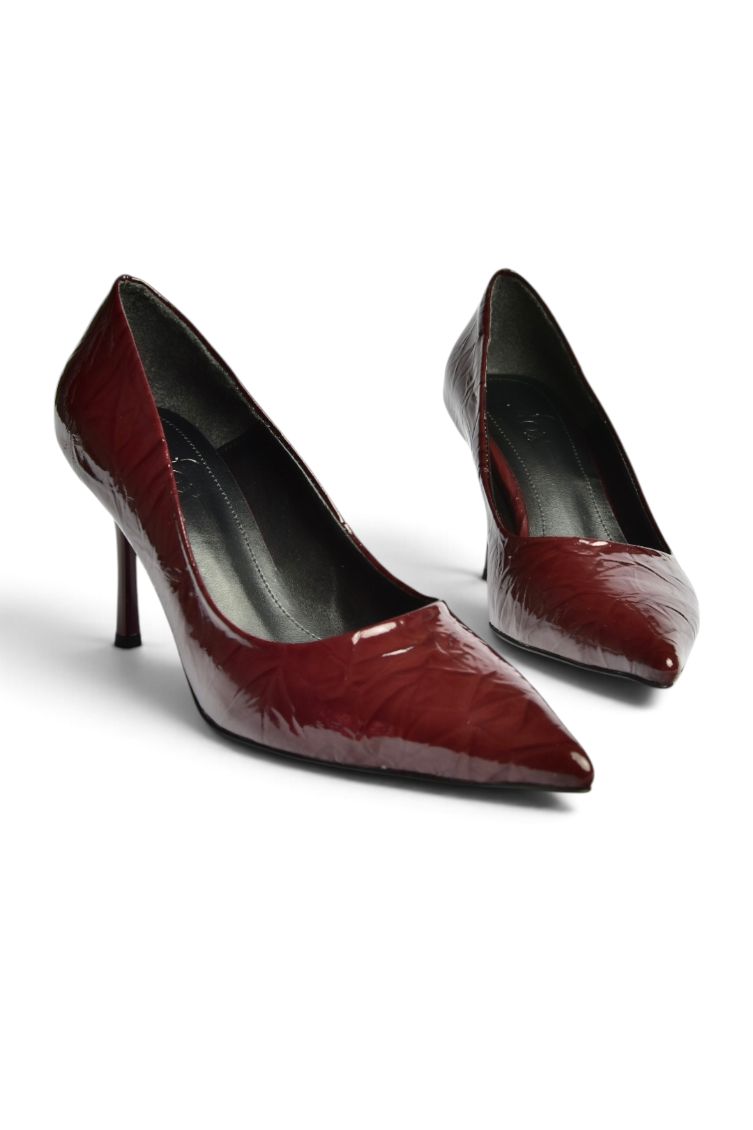 Z676050008 Bordo Rugan İnce Topuklu Kadın Stiletto Ayakkabı