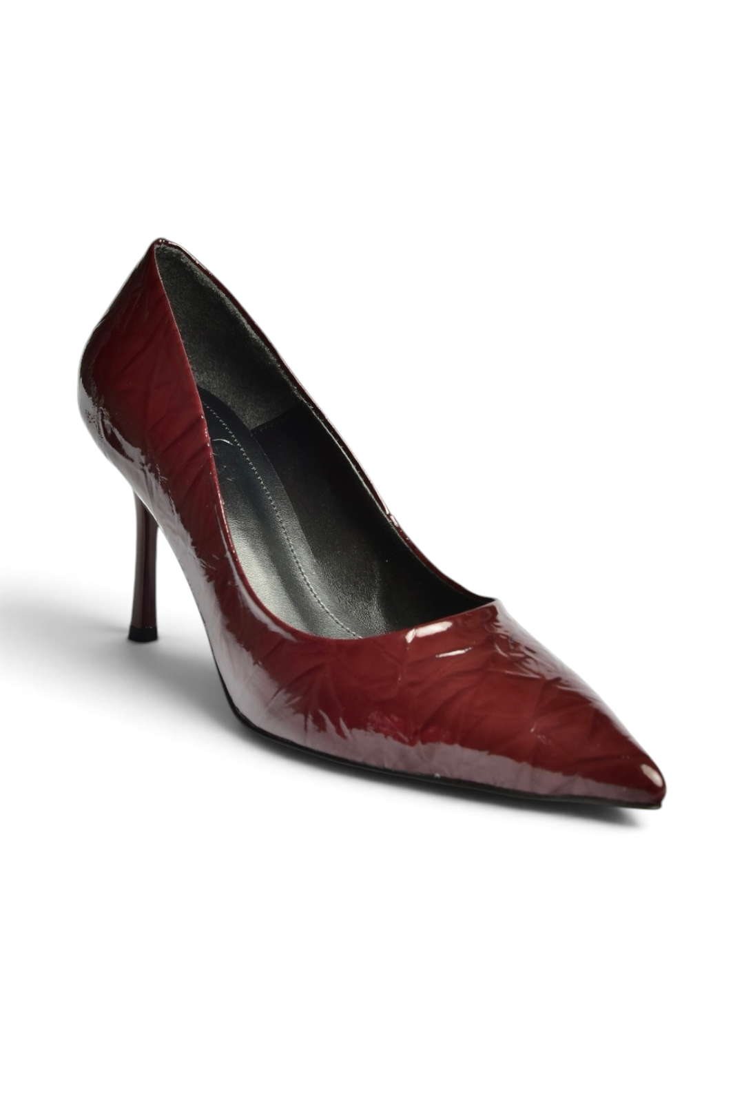 Z676050008 Bordo Rugan İnce Topuklu Kadın Stiletto Ayakkabı